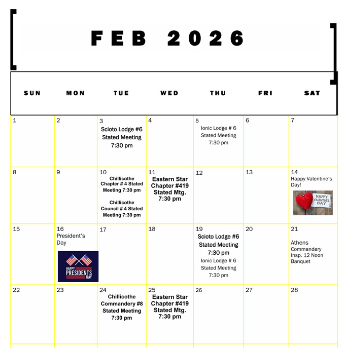 Monthly Calendar Image